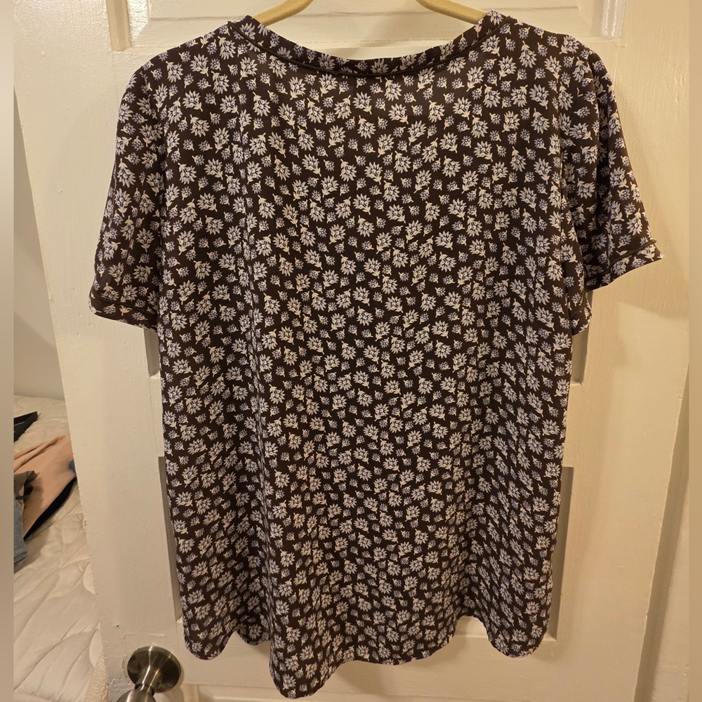 Ann Taylor Brown Dress with White Floral Design